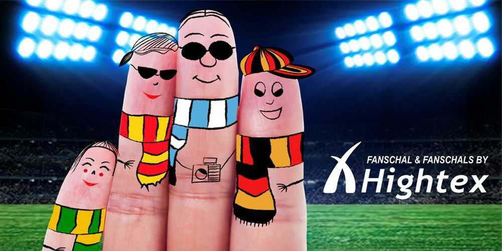 Kunstseiden Fanschals bedrucken lassen beim Hersteller - Fanschalstrickerei